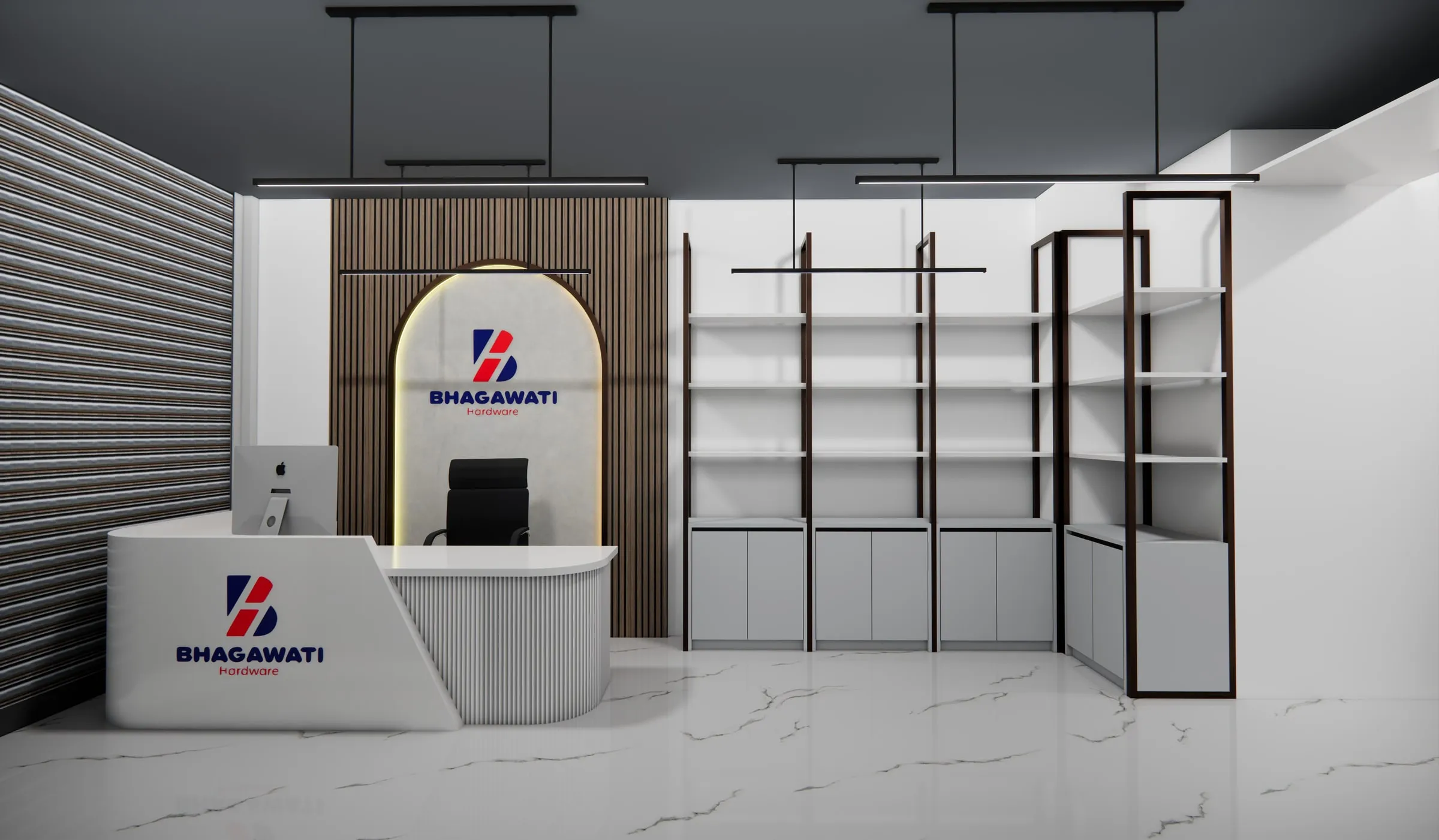 Bhagwati Hardware view 1, interior design by Interior by Jenish, Ahmedabad