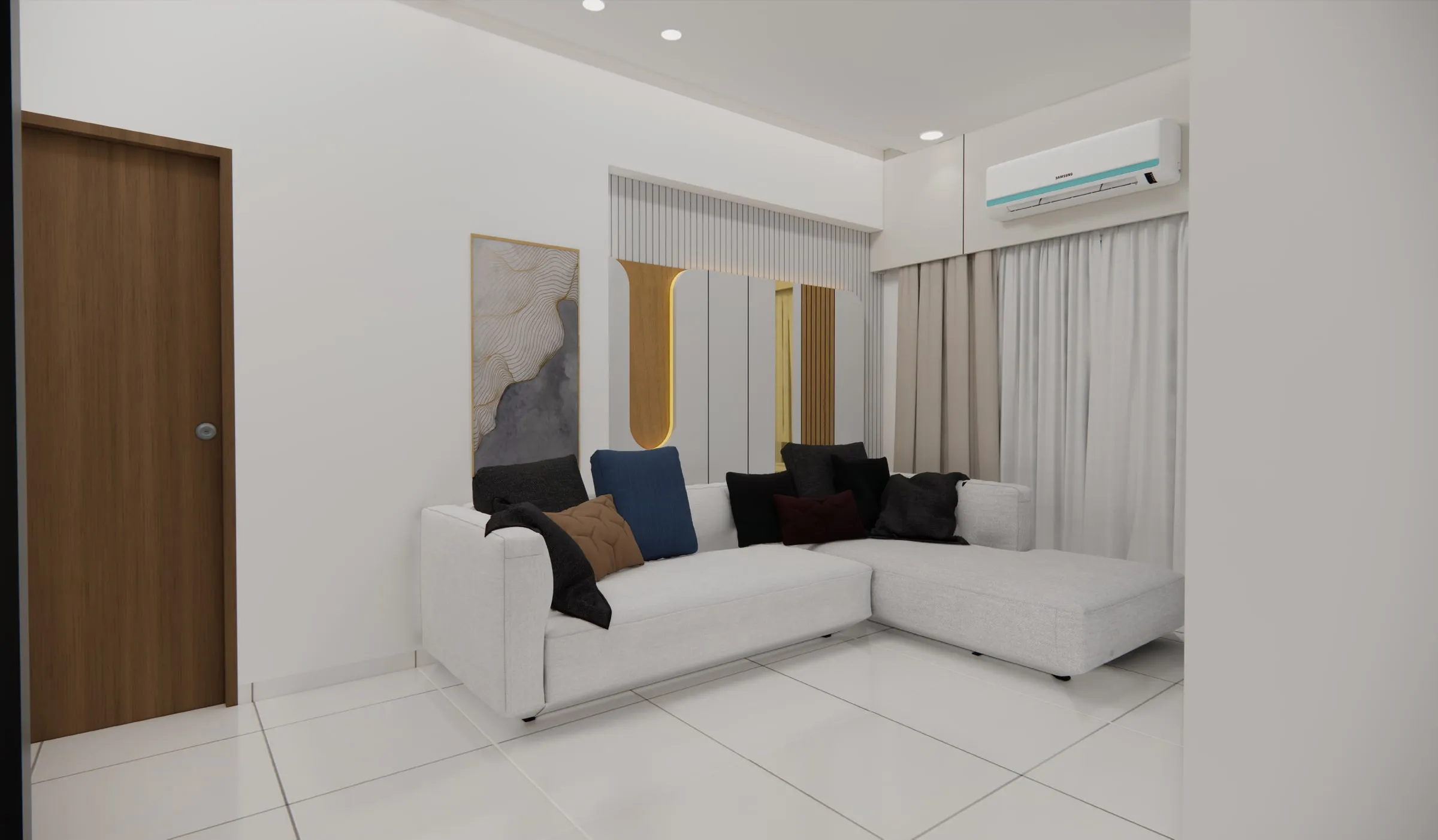Karnavati 7, B Wing view 1, interior design by Interior by Jenish, Ahmedabad