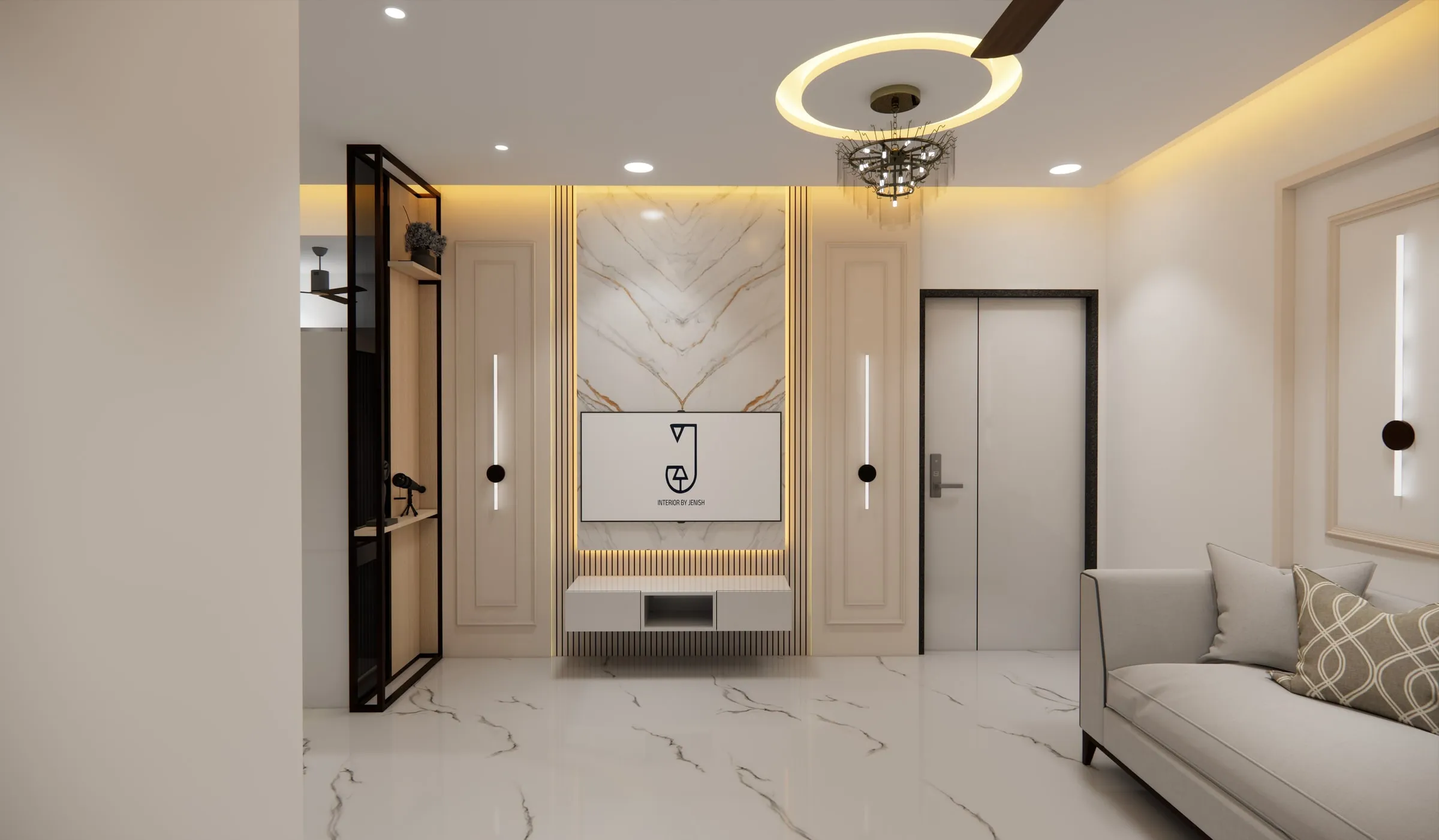 Amogha, Adani Shantigram view 1, interior design by Interior by Jenish, Shantigram