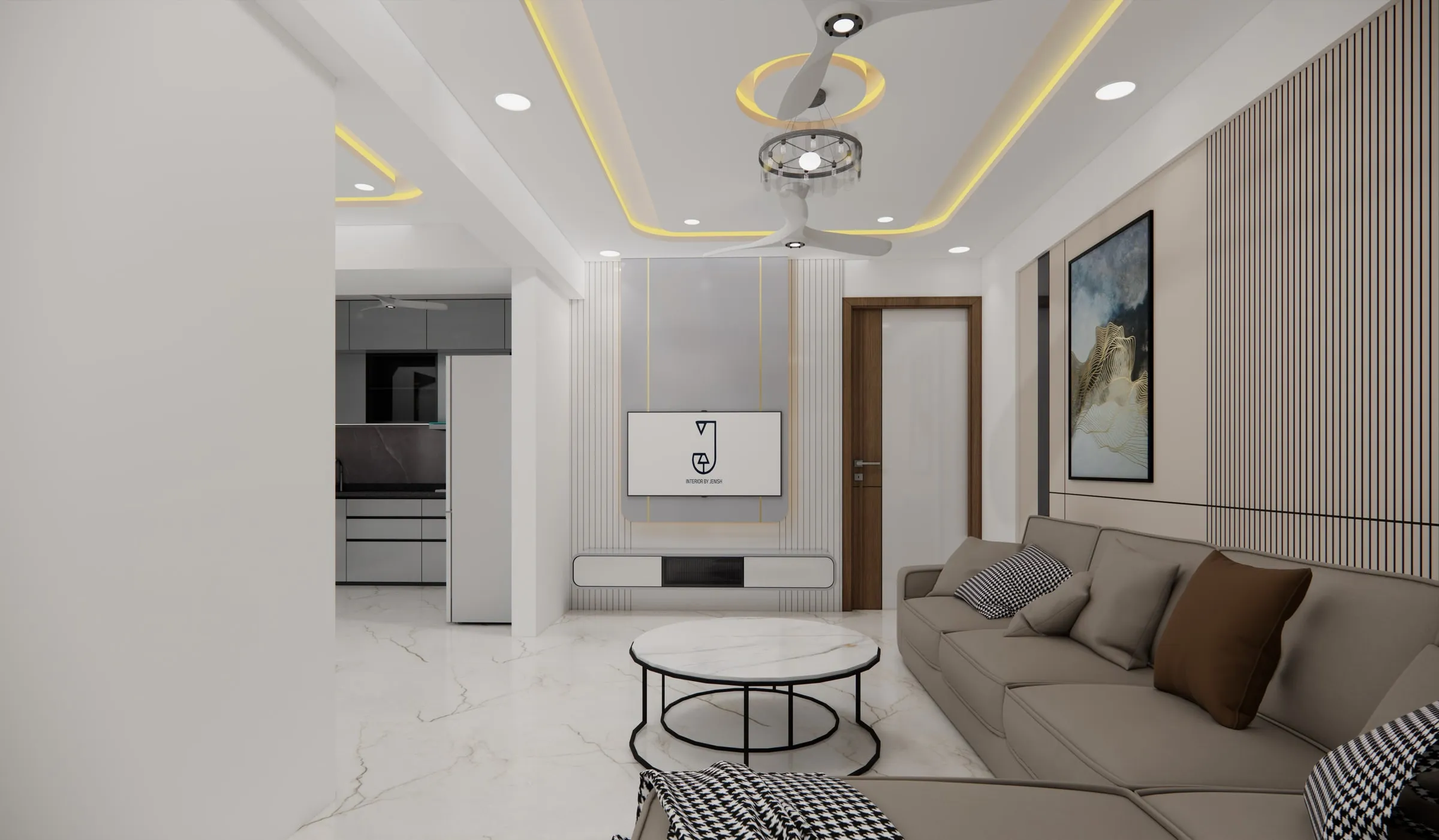 Atharv Abode view 1, interior design by Interior by Jenish, Ahmedabad