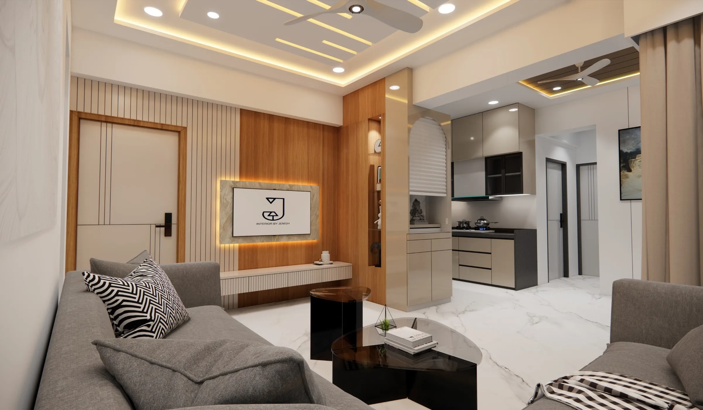 Setu Solitaire view 1, interior design by Interior by Jenish, Ahmedabad