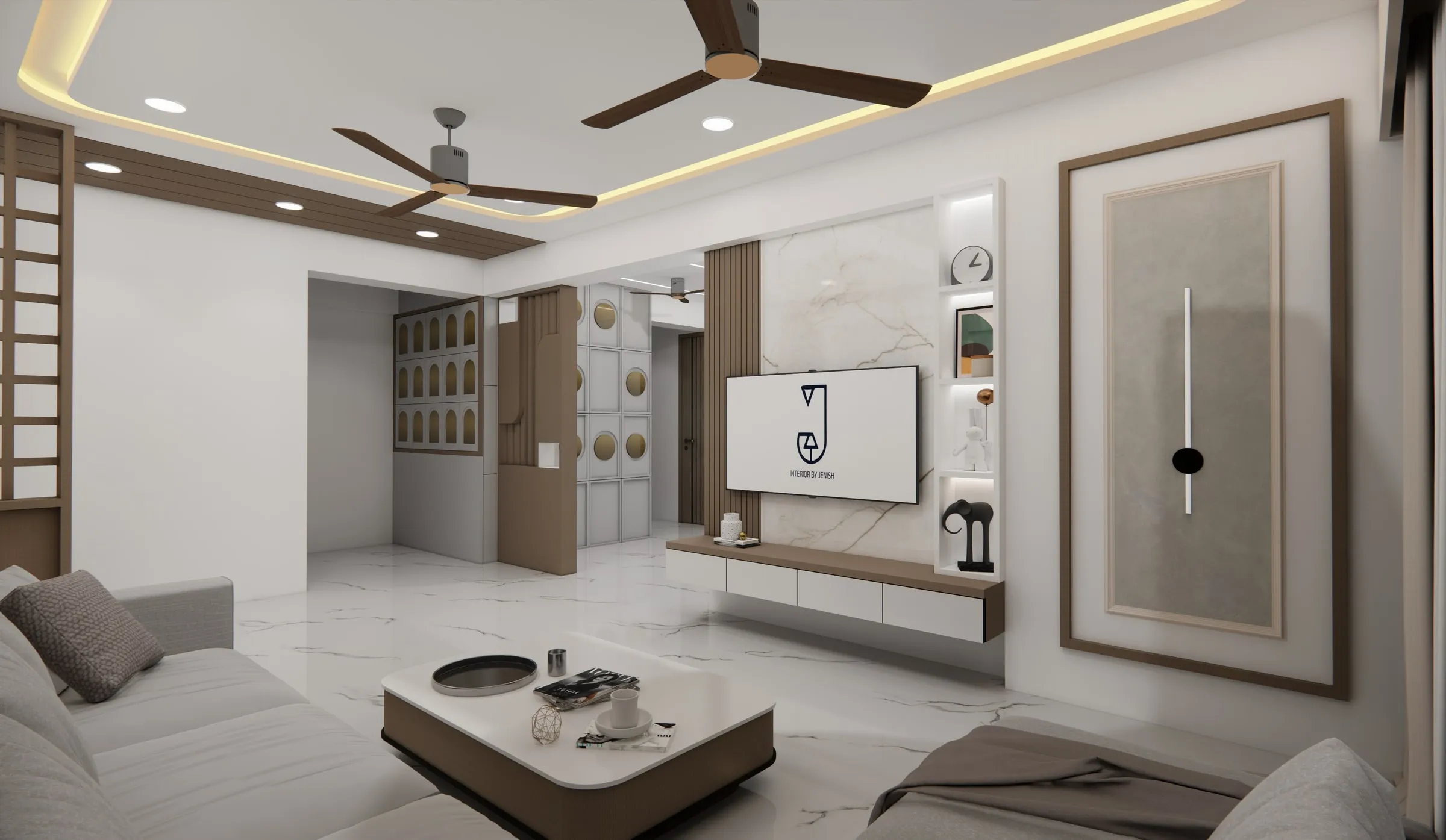 RR Gandhinagar view 2, interior design by Interior by Jenish, Gandhinagar