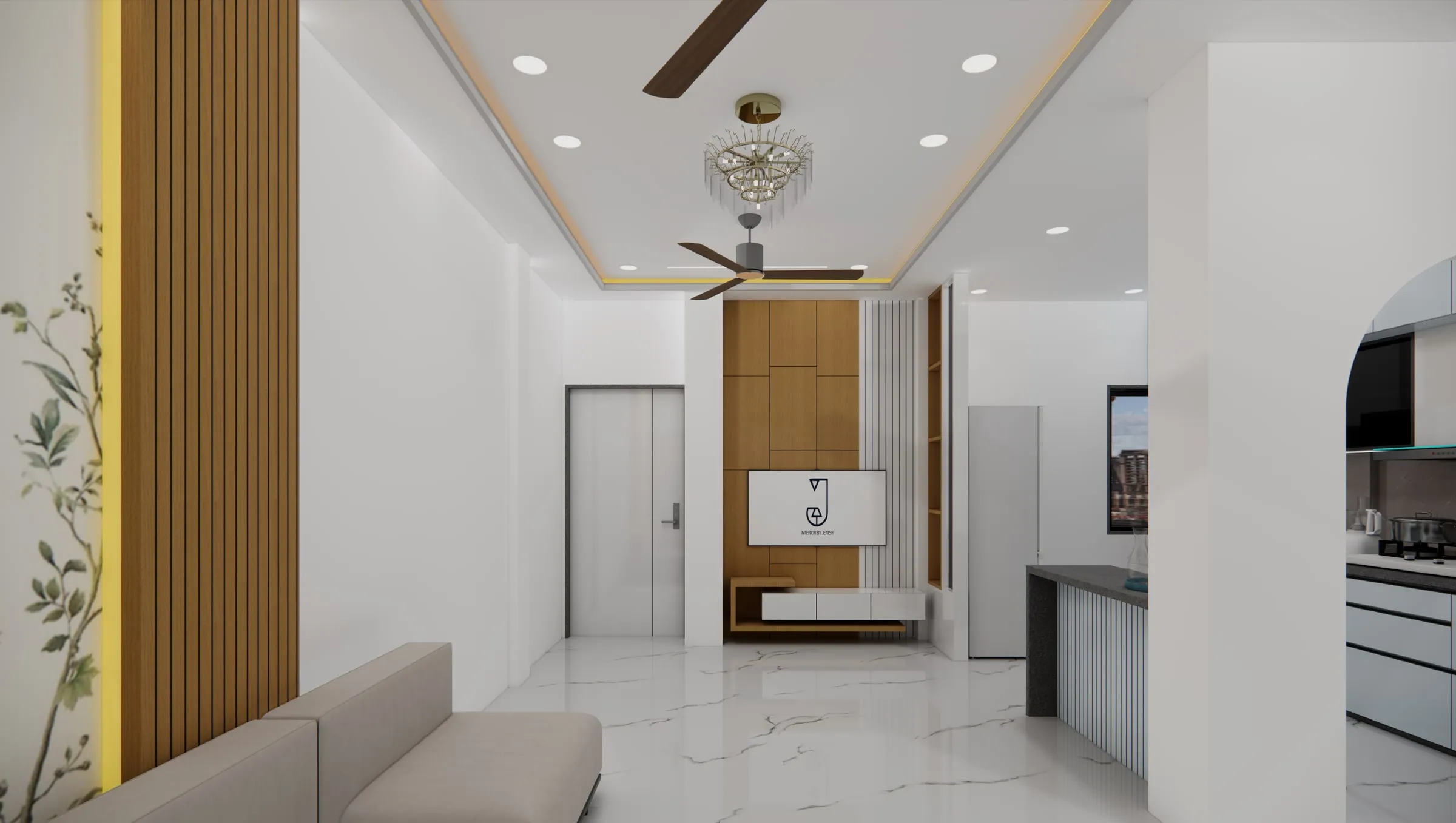 Krishna Avenue, Ghodasar view 2, interior design by Interior by Jenish, Ghodasar