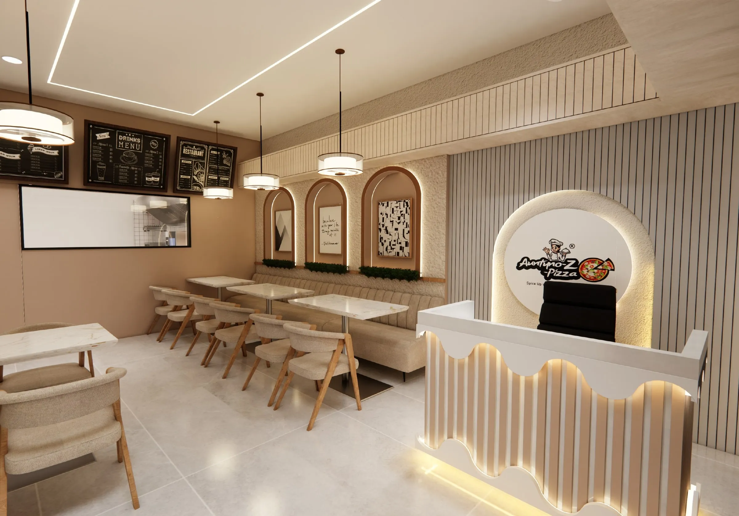 Auntynoz Pizza view 2, interior design by Interior by Jenish, Hathijan
