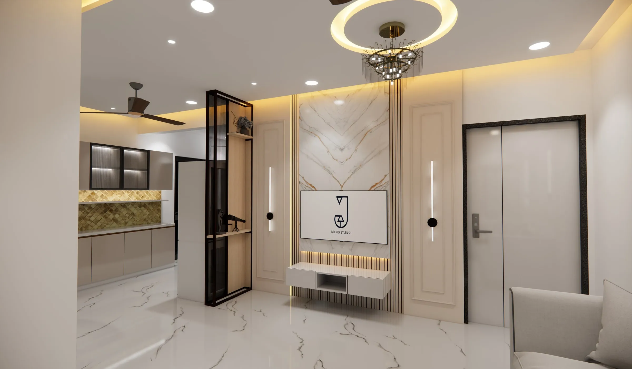 Amogha, Adani Shantigram view 3, interior design by Interior by Jenish, Shantigram