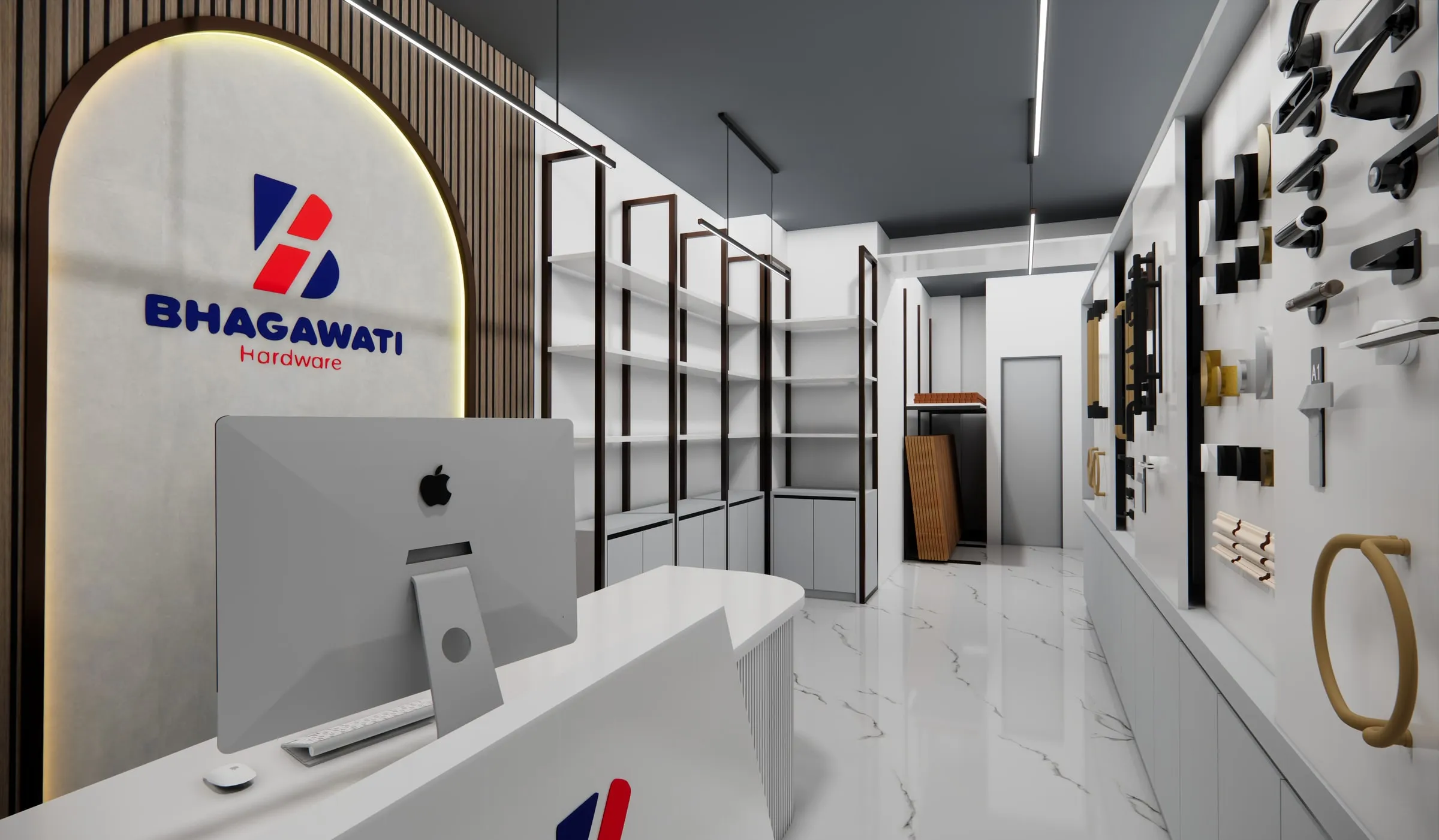Bhagwati Hardware view 3, interior design by Interior by Jenish, Ahmedabad
