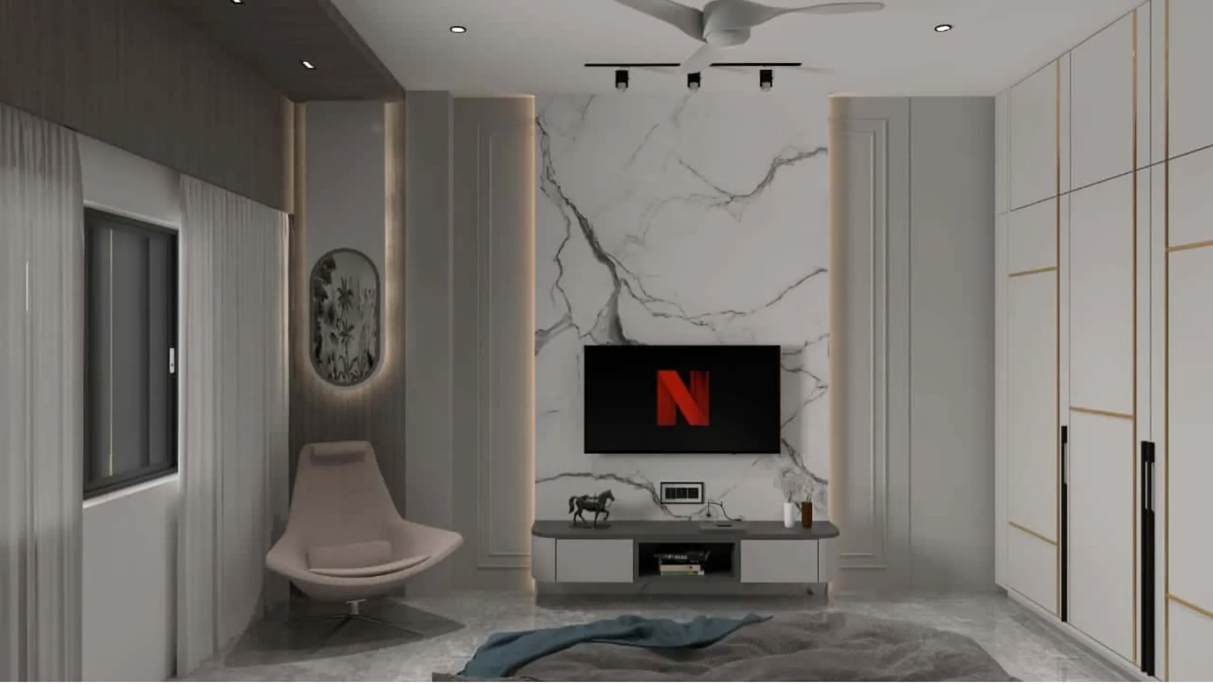Sharma Residence view 5, interior design by Interior by Jenish, Ahmedabad