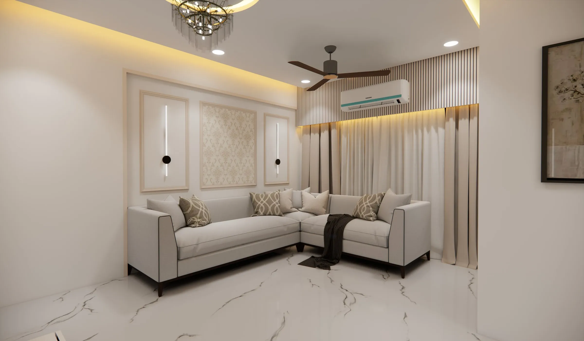 Amogha, Adani Shantigram view 6, interior design by Interior by Jenish, Shantigram