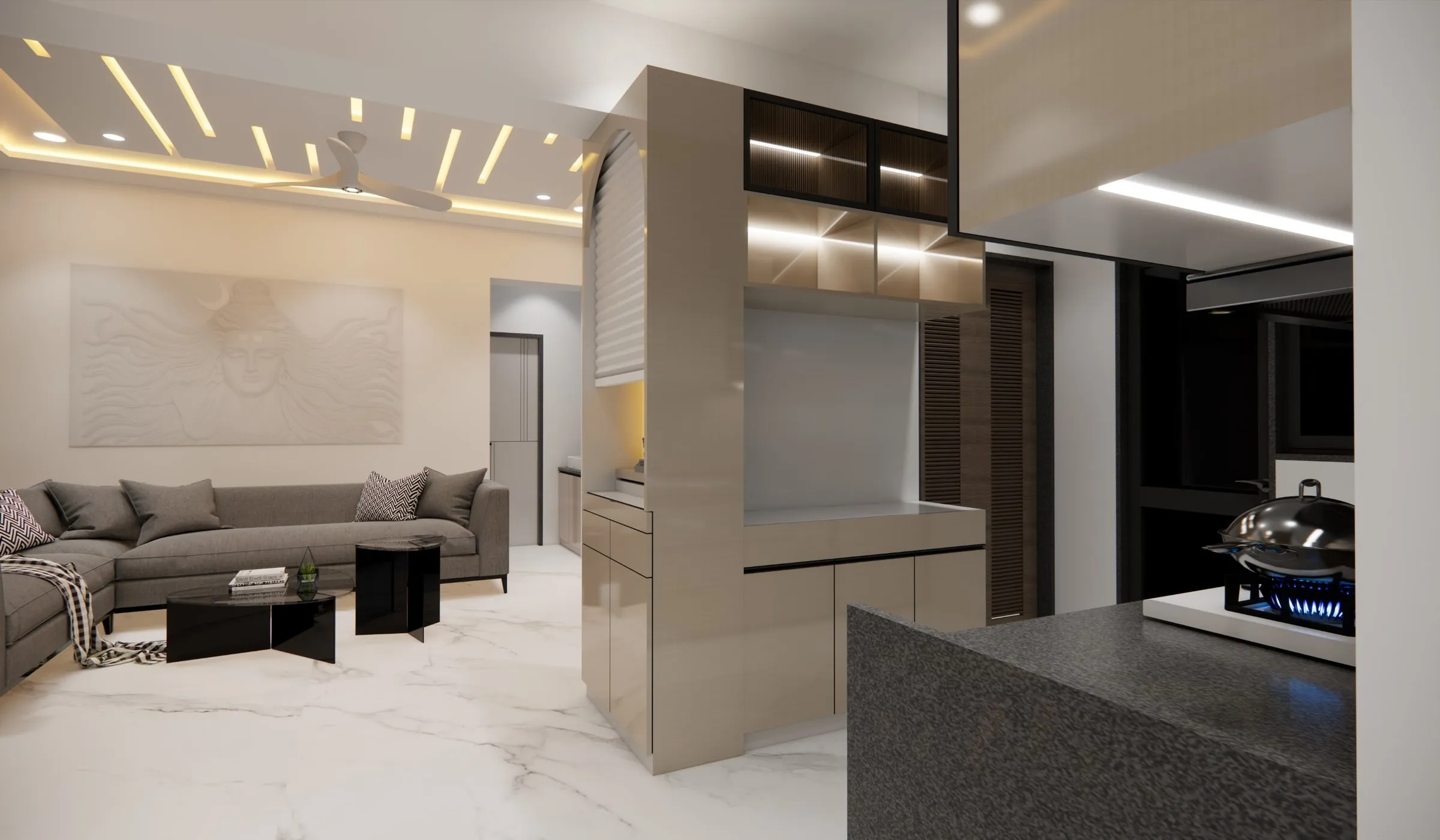 Setu Solitaire view 6, interior design by Interior by Jenish, Ahmedabad