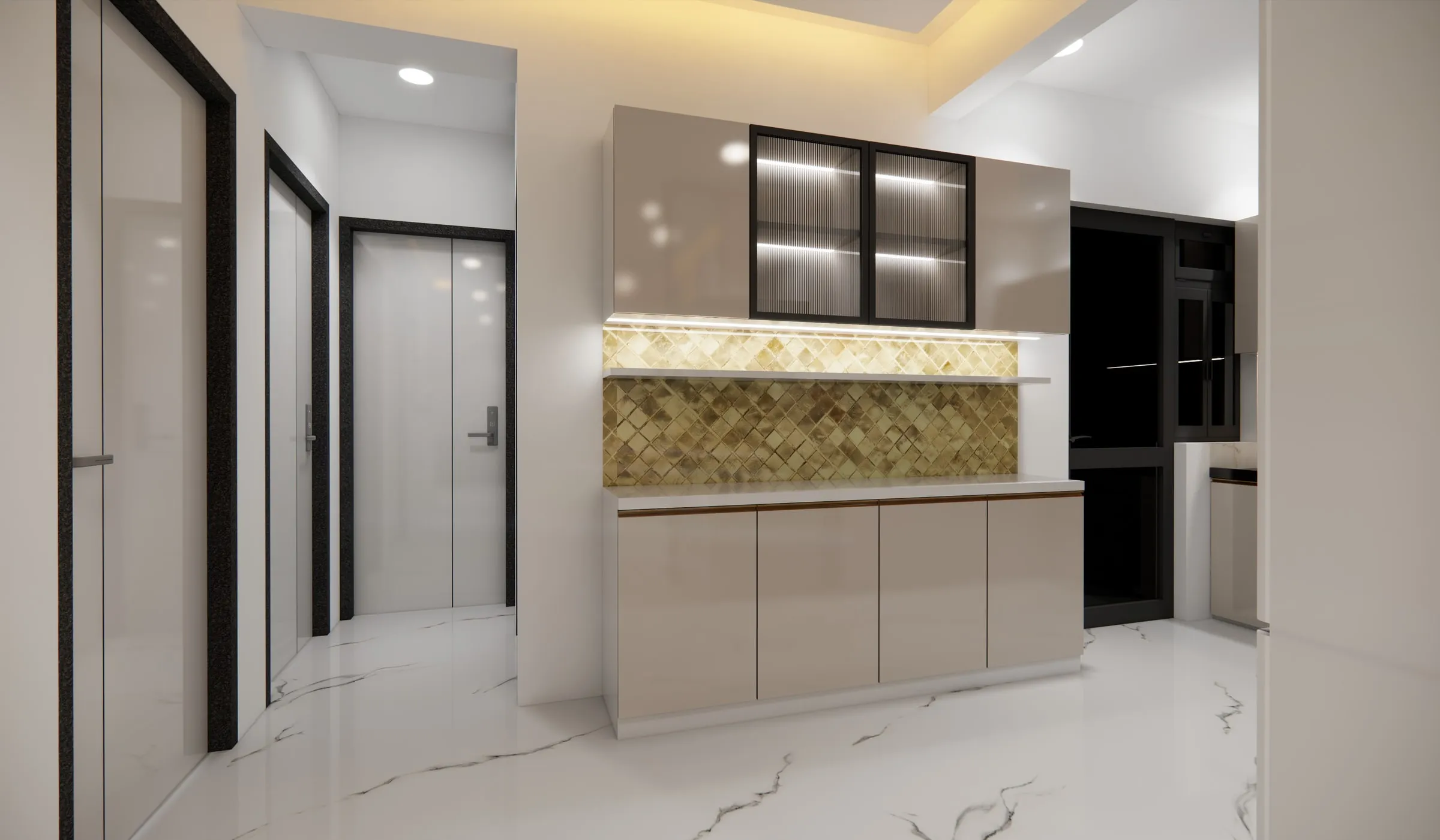 Amogha, Adani Shantigram view 9, interior design by Interior by Jenish, Shantigram